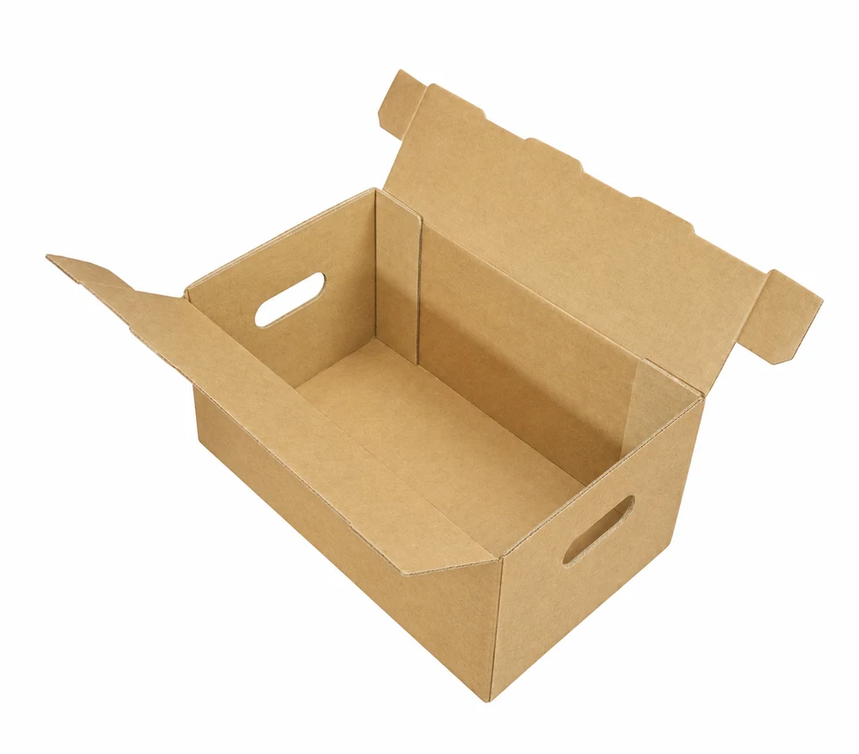Hinged-lid shoe boxes, illustrative box design with no branding
