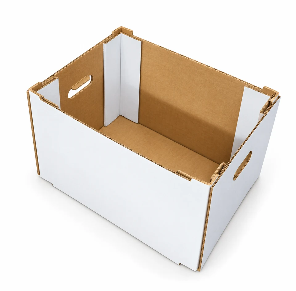 Three-piece fruit boxes, illustrative box design with no branding