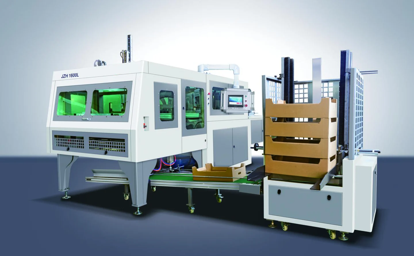 XD-Z07 Xunding Automatic fruit box forming machine, image extracted from the company catalogue