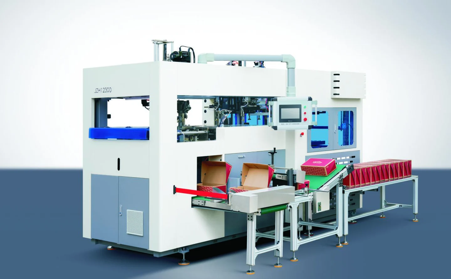 XD-Z13 Xunding Automatic hinged-lid shoe box machine, image extracted from the company catalogue